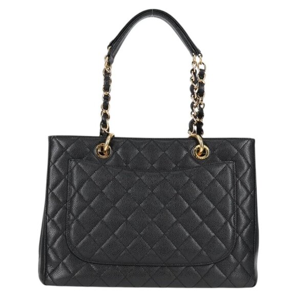 CHANEL Matelasse COCO Mark Chain Bag Grained Calf Skin Black Gold CC Auth PP623M - Picture 2 of 16